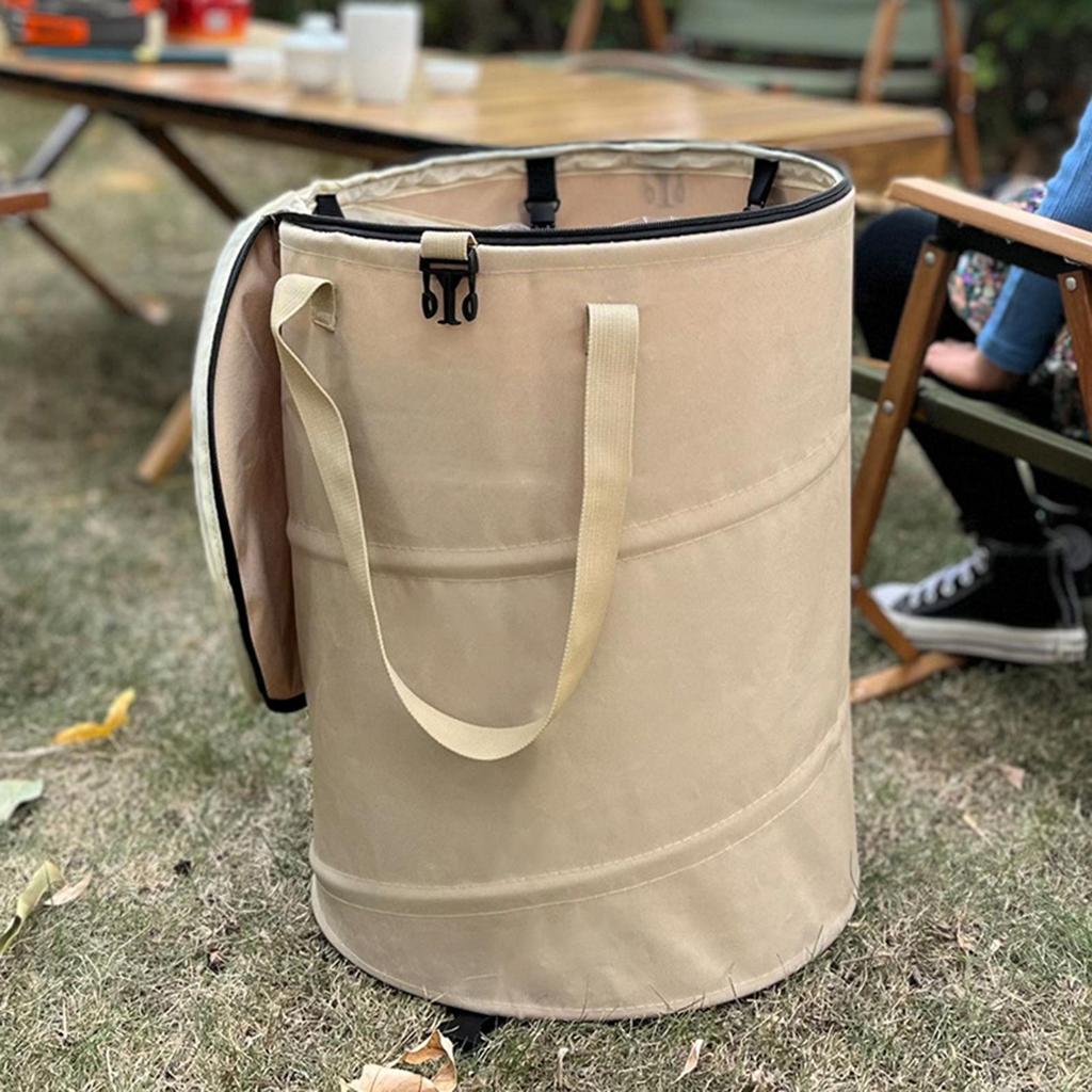 Camping Trash Can 37L  Pop-Up Outdoor Garbage Bin Portable Storage Bucket Foldable Garden Garbage Bag Camp Dirty Clothes Basket