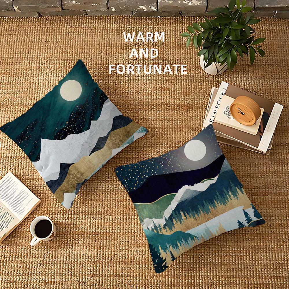 Nordic Abstract Geometric Mountain Pillow Cover Sofa Cushion Cover Home Room Decoration Children Gift