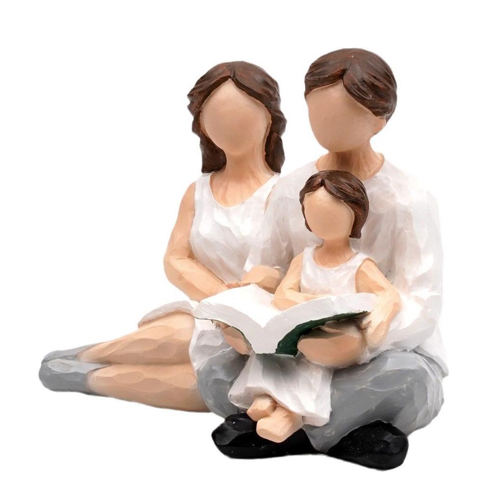 Nordic Style Creative Resin Family Figurines – Couple and Child Home Decor Ornament, Happy Family Sculpture Gift