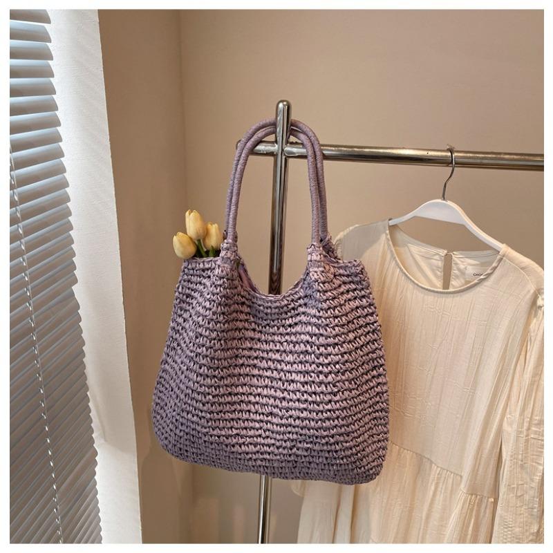 Lazy Wind Large-capacity Straw Bag Women's Spring New Versatile Shoulder Tote Bag Vacation Beach Bag
