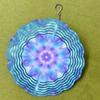 3D Dream Mandala Flower Pattern Wind Changer - Metal Kinetic Garden Decoration, Colorful Rotating Metal Hanging Ornament, Outdoor Wind Chime