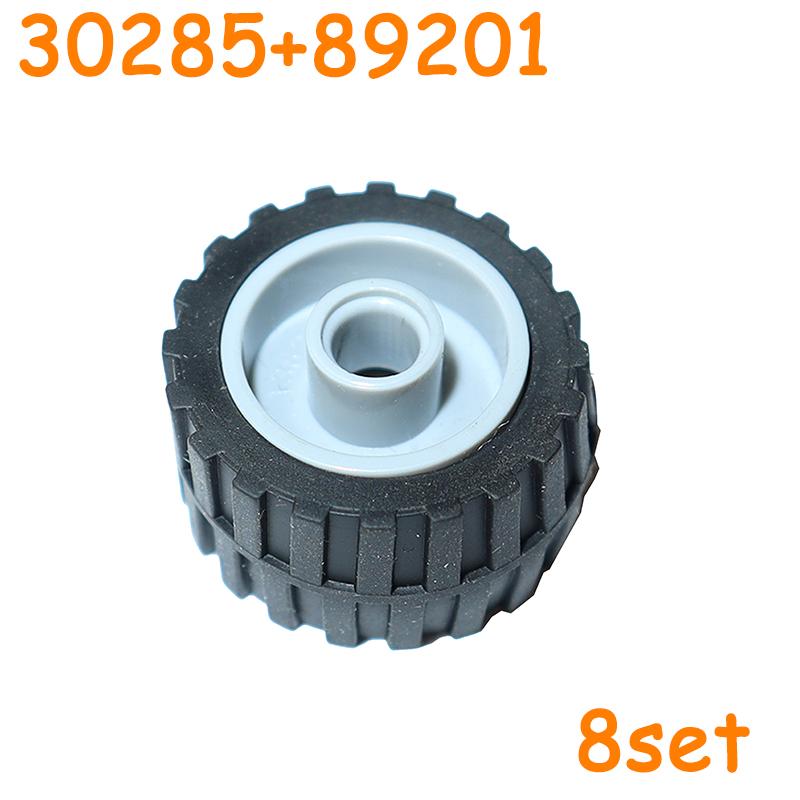 Tire Wheels Car Truck Hub Technical Bricks MOC Motorcycle Building Blocks 30285 18976 55982 55981 89201 92402 58090 35578 56891