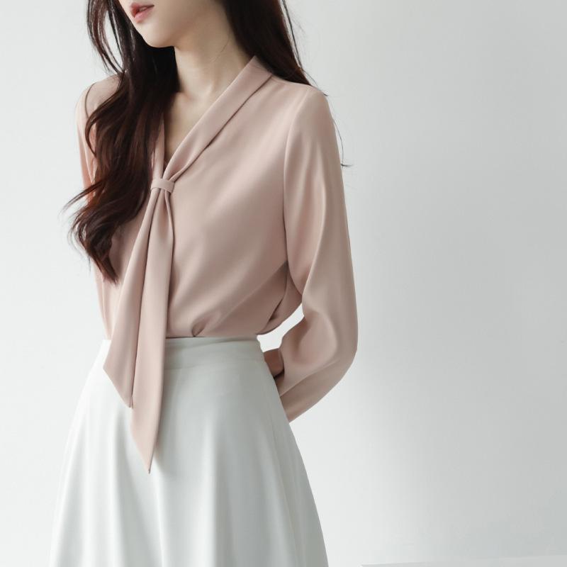 Long Sleeved Shirt Women's Spring Autumn Collar White Shirt