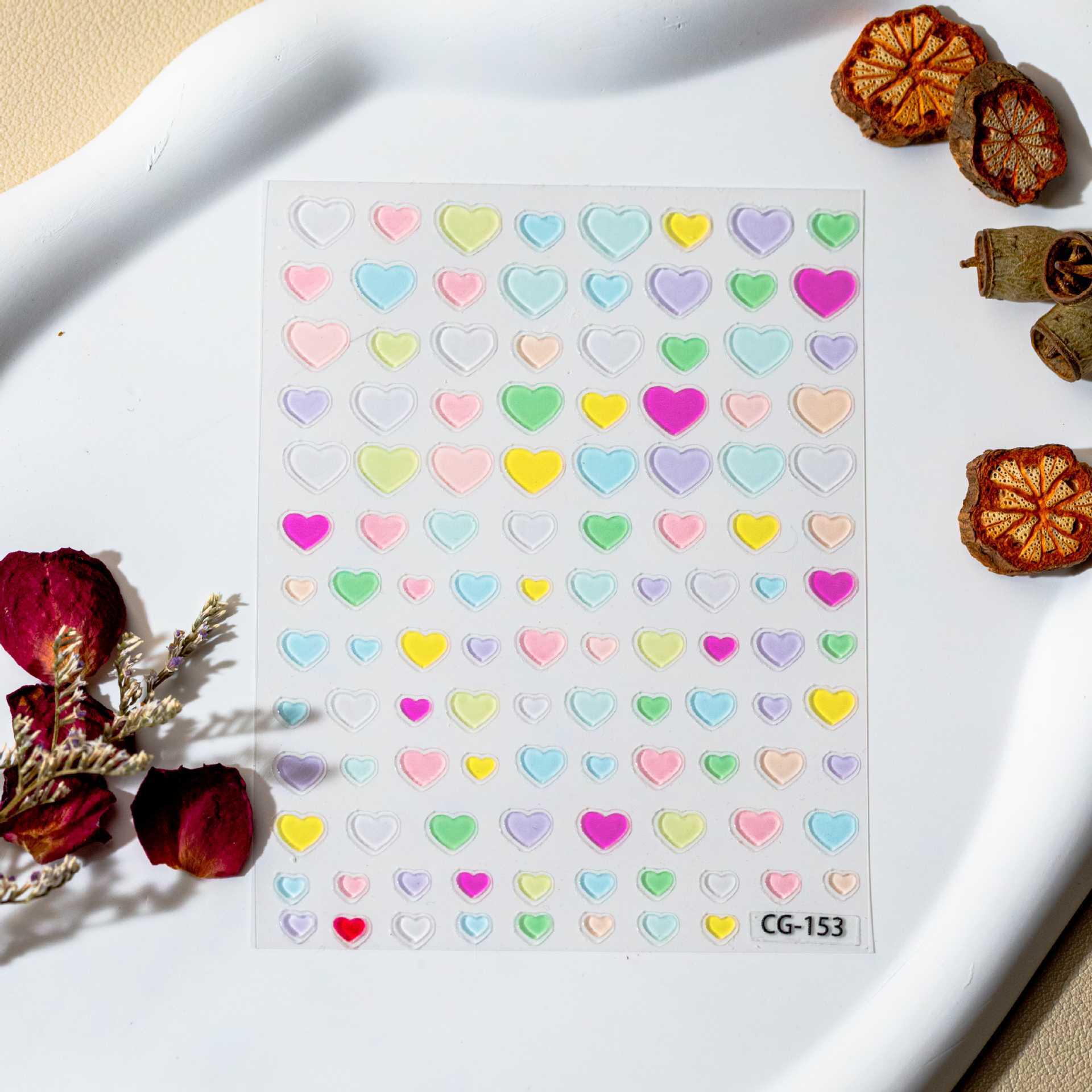 Cyansea Dopamine Heart Jelly Nail Art Stickers CG-153
