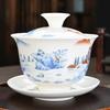 Ceramic Tea Tureen Lid Bowl Saucer Handmade Teaware Chinese Home Decor Kung Fu Porcelanas Tea Cup Sancai Gaiwan Tea Cups