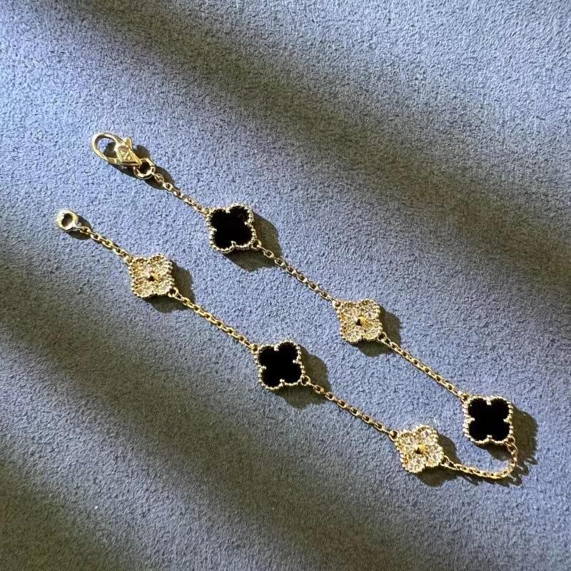 9MM Mini Six-flower Four-leaf Clover Bracelet White Mother-of-pearl Purple Chalcedony CNC Craft Simple and Versatile High-end Bracelet