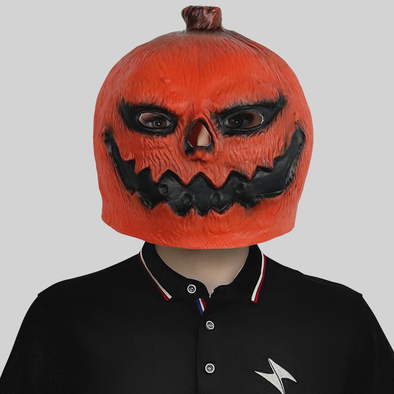 Haunting Glowing Pumpkin Head Mask For Halloween Festivities And Costume Events