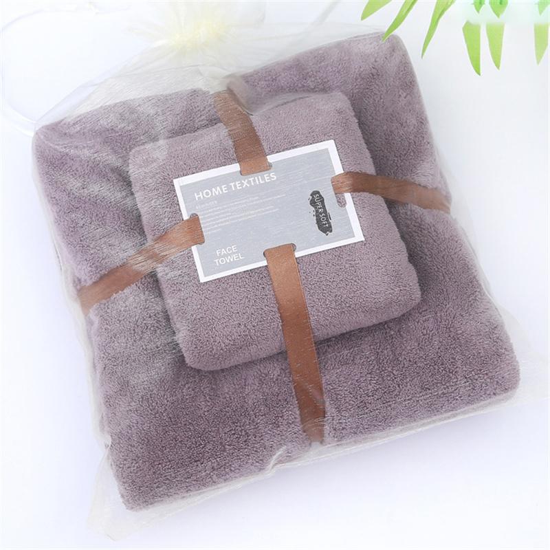 Thickened Coral Velvet Facial Towel +bath Towel Set Soft Absorbent Comfortable Gift Household Textiles Bathroom Supplies