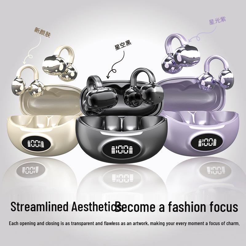 2026 W18 Bone Conduction Open-Ear Bluetooth Ear-Clip Headphones: Pain-Free Long Wear with Extended Battery Life & Customizable Private Model.