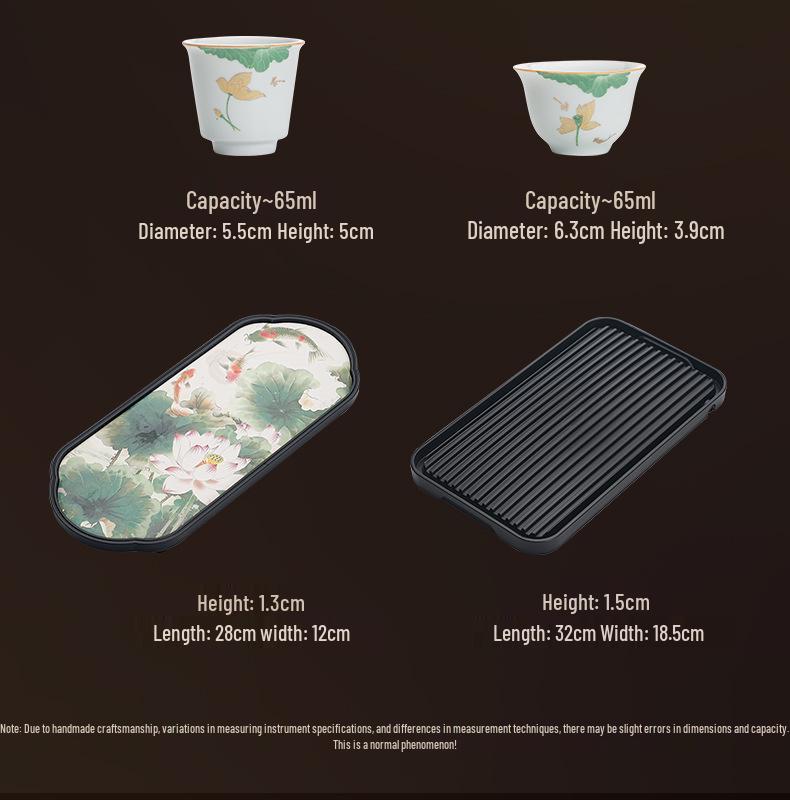Taigu Luxury Kung Fu Tea Set with Hovering Gaiwan and Dry Brewing Tray