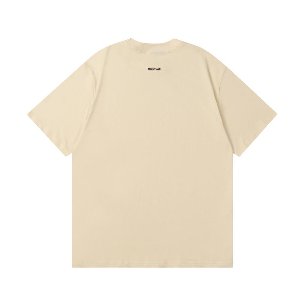 Essentials T-Shirt for Men's Pressed Glue Letters Loose Round Neck High Street Fashion Men and Women Short Sleeves T-shirts