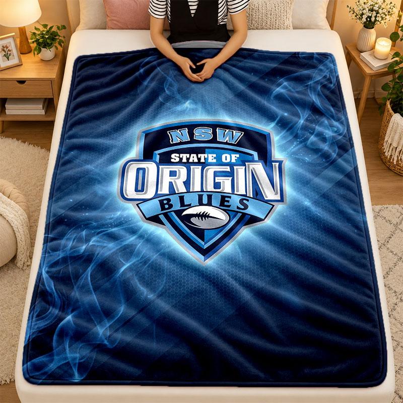 Flannel BlanketNSW Blues Warm Soft Throw Blanket for Indoor Sofa Bed Living Room Use