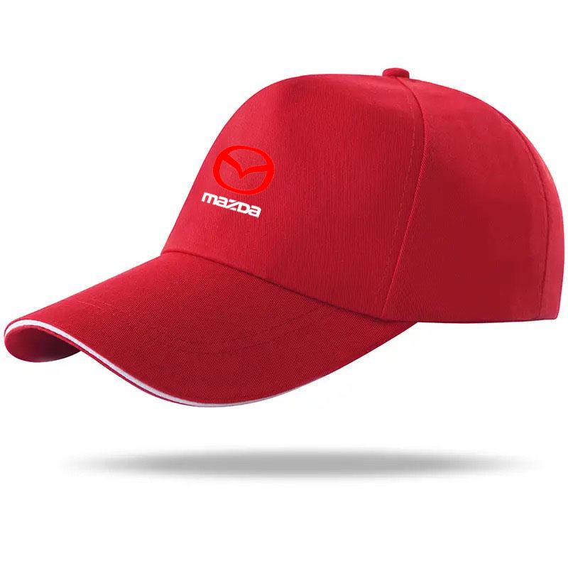 AAGG1 Auto Hut Verstellbar Freizeit Baumwolle Baseballkappe Sonnenhut Sonnenschutzhut für Mazda 3 6 CX5 CX3 CX9 MX5 RX8 Axela Demio Atenza MS rot