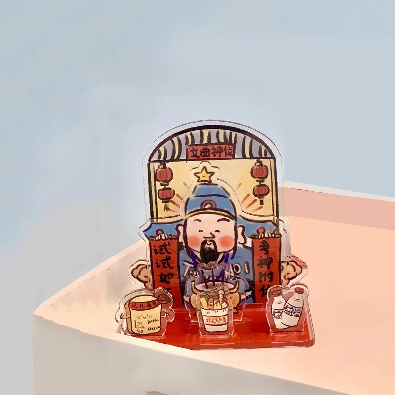 

Acrylic Standing Card God Of Wealth Kitchen God Wen Qu Xing Fun God Worshipping Home Desk Decoration Car Ornament