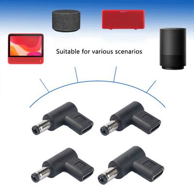 USB-C-Buchse auf Stecker DC5.5x2.1mm/5.5x2.5mm Adapter 90 Grad Ladeanschluss für Handys Laptops Router Schwarz