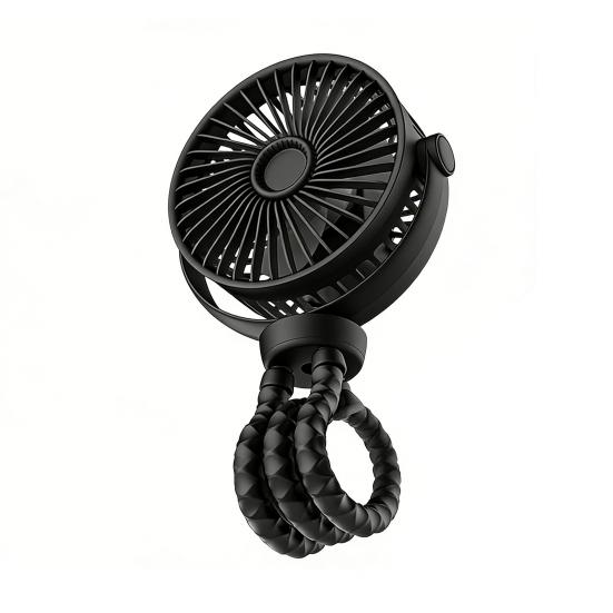 

Portable Stroller Fan Rechargeable Clip-on Fan with 3-Speed 360 Degrees Rotating Head Lightweight Personal Cooler for Car Seat Crib Bike Treadmill A чёрный