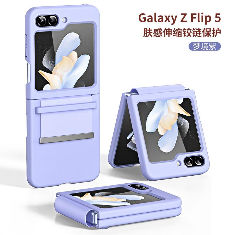 Foldable Phone Case With Wrist Strap Galaxy Z Flip 6 5 4 3 Moto Razr 40 Ultra Shockproof PC Cover Kickstand