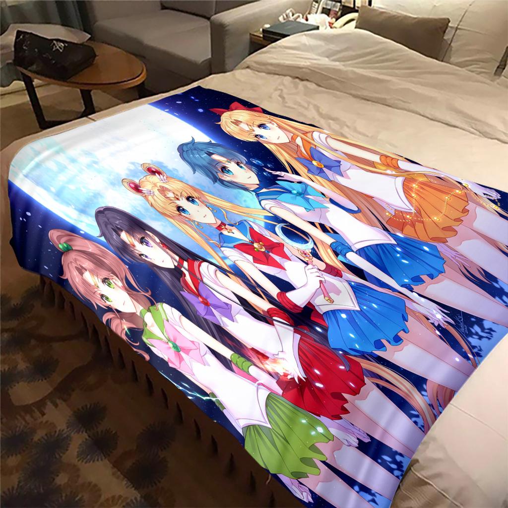 Coperta a tema cartone animato carino anime giapponese Sailor Moon Tsukino Usagi adatta per letti di casa, copridivani, pisolino in ufficio, coperte calde da esterno O5