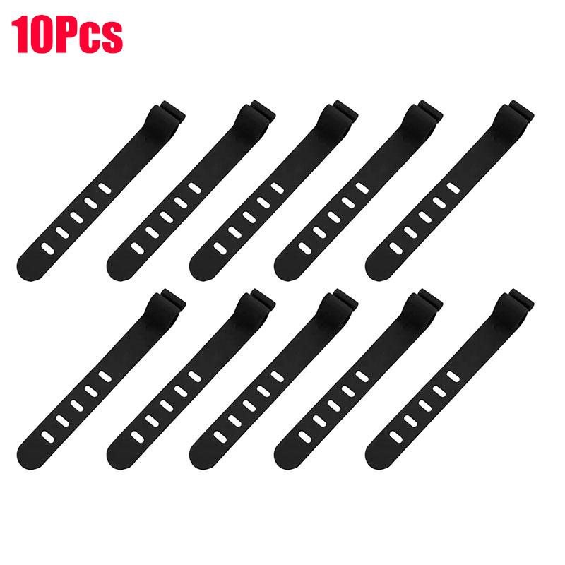 10PCS Cable Ties 5 Holes Cord Organizer Management Silicone Wire Holder Straps Zip Clips Reusable Tie Wraps Keeperwinder Rubber