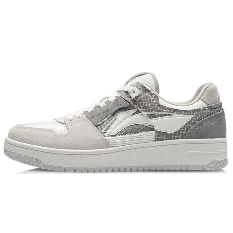 New LiNing Tianji Lightweight And Wear Resistant Low Top Skateboard Shoes Men's Ecru Gray