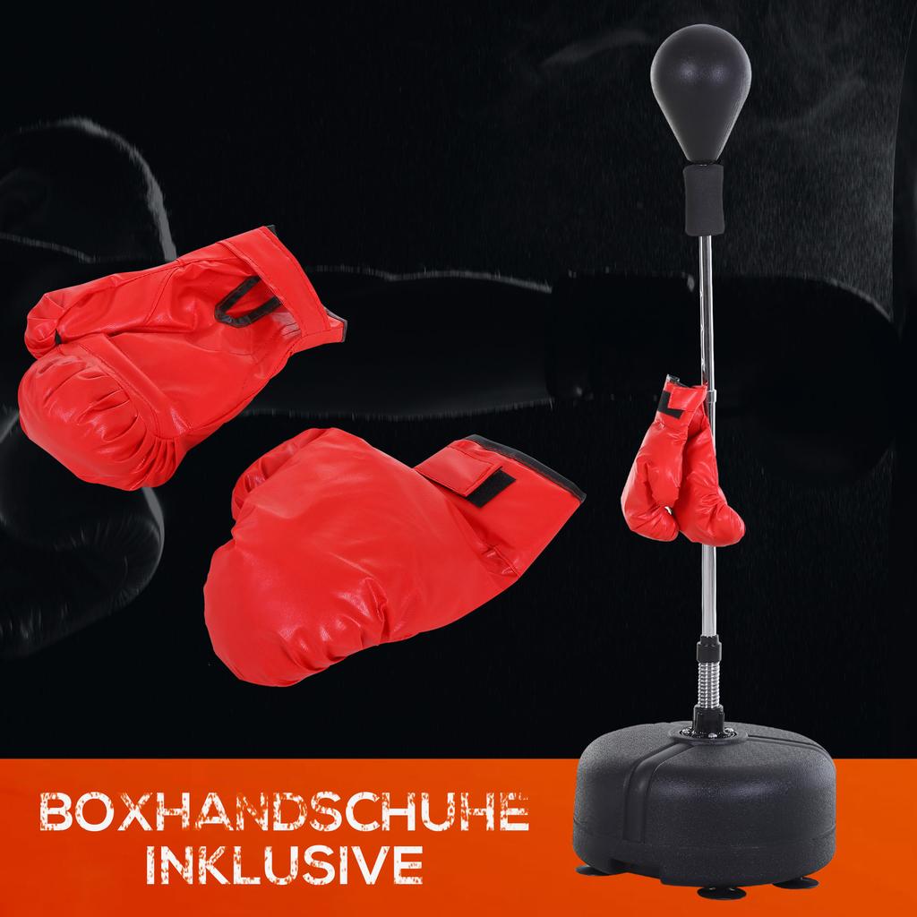Punching Ball Set 136-154 cm Height-Adjustable Boxing Stand with 1 Pair of Gloves Suction Cup Boxing Standing Punch Trainer for Adults and Teenagers