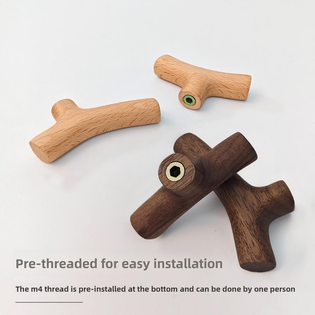 Key Hanger With Screws Bathroom Wooden Hook Non-slip Hook For Coats Bags Hats Tree Branch Wall Mounted Decor Organizer Hooks