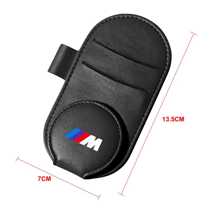 Leather M LOGO Car Glasses Clip Sun Visor Multi-function Sunglasses Clip For BMW M Performance M3 M5 M6 F20 F10 F13 X7 X3 X4 X5 X6 3 4 5 6 7 Series
