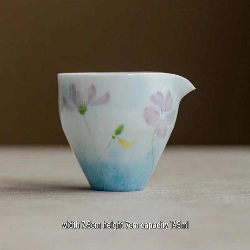 TLAKEHO Underglaze Gesang Flower Ceramic Teaware