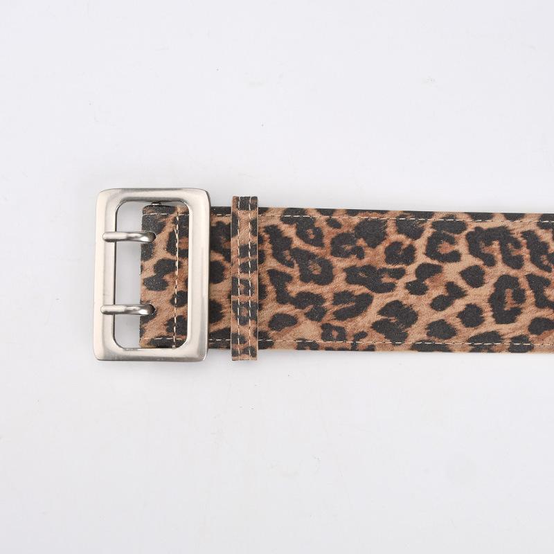 Women'S Belt Personalized Leopard Print Wide Waist Seal High-End Leather Dress Decorative Belt Women
