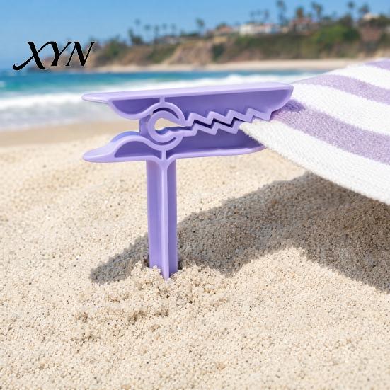 Blanket Sand Spikes 4Pcs Beach Towel Fixing Clip Stake, Windproof Outdoor Picnic Stake Spikes, Portable Holder Mat Clamps Clips