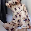 A thin milk silk pajama women's spring and autumn sweet age-reducing women's long-sleeved trousers loungewear set
