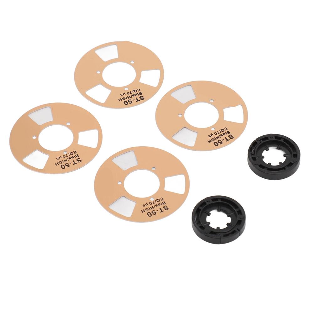 DIY Reel To Reel Cassette Retro Blank Metal Reel Cassette Tape with 4 Reels 2 Wheel for Music