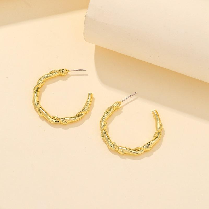Chinese Style Exaggerated Snake Body Wrapped Earrings Trendy Metal Hip Hop Earrings