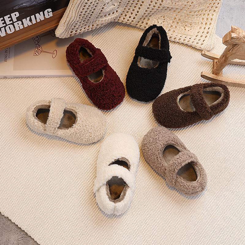 Children Soft Sole Moccasin Shoes Warm Plush Indoor Outdoor Toddler Slip On Comfortable Footwear for Kids Boys Girls