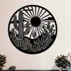 Minimalist Cactus Sunset Sand Metal Wall Art, Durable Outdoor Sign Home Party Decor Classic Hanging