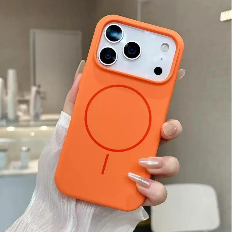 

Official Solid Color Liquid Silicone Magsafe Phone Case for For Iphone 17 Pro Max 17 Pro 17 Air Magnetic Wireless Charge Cover iPhone17 Pro Max
