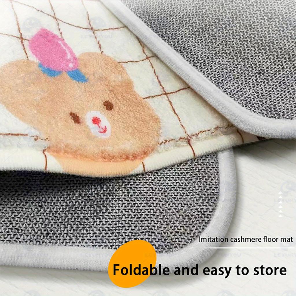 Hello Panda Doormat Cute Cartoon Panda Leaf Star Print Non‑Slip Washable Entrance Mat Lovely Kids Home Decor Floor Rug