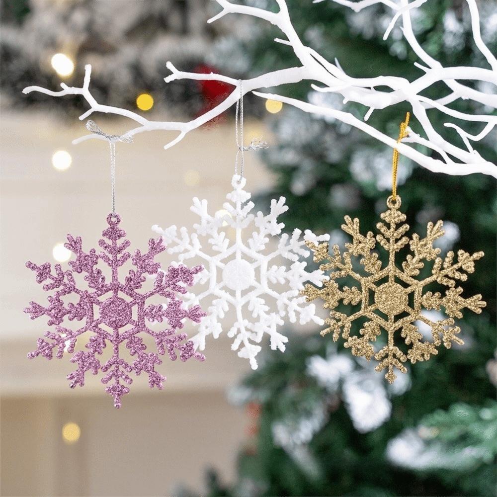 3Pcs/set Exquisite Christmas Snowflakes Acrylic Xmas Tree Ornaments Snowflakes Pendants  New Year
