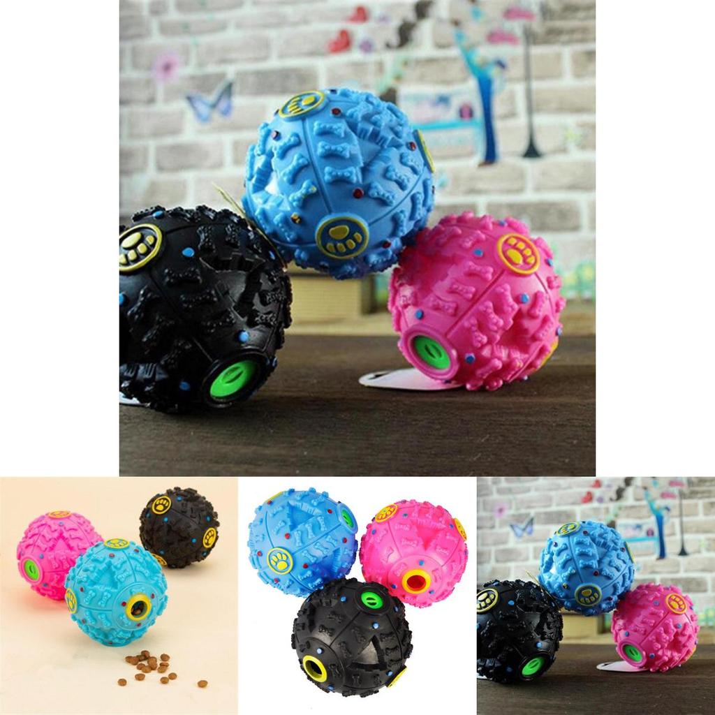 Interactive Dog Chew Toy Enamel Rubber Squeak Sound Treat Dispenser For Training And Play