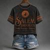 Women's Fashion Casual Short Sleeve Halloween Print T-Shirt Top