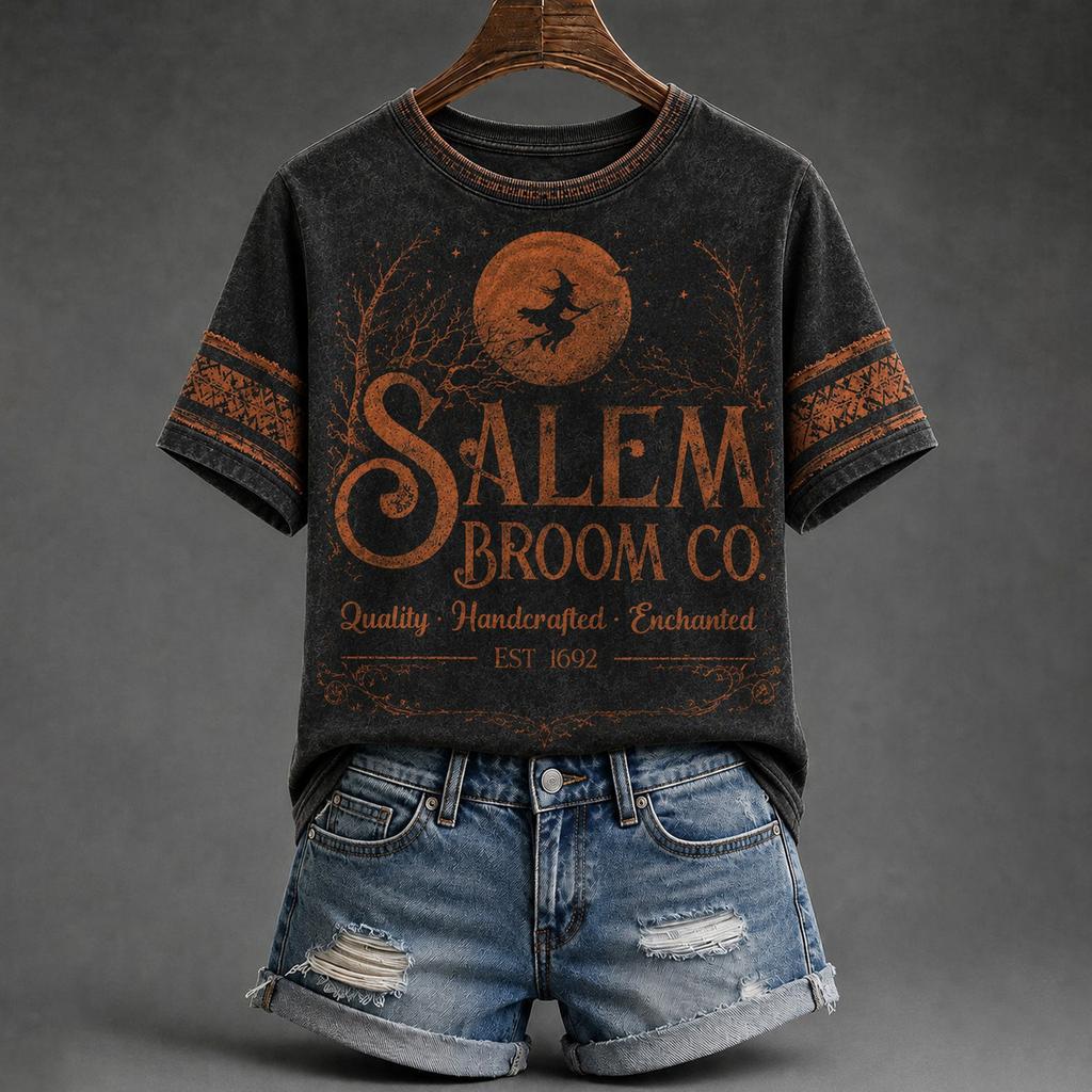 Women's Fashion Casual Short Sleeve Halloween Print T-Shirt Top