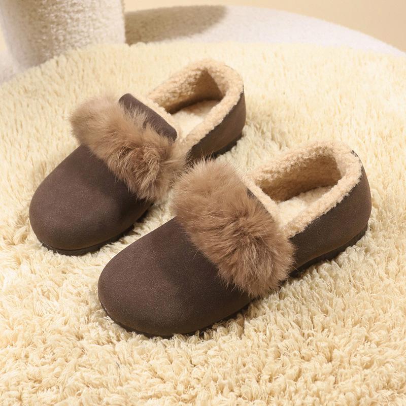 

Women s soft elastic thick sole hairy mouth heightening winter fur one warm cold padded snow boots non-slip wear casual sports cotton boots 41