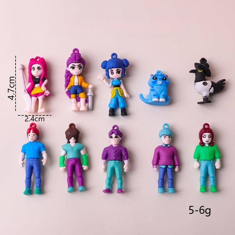 24Pcs KPOP Witch Hunters Doll Keychain Blind Box Figure Series Soft Rubber Keychain Pendant Desktop Blind Box Ornament