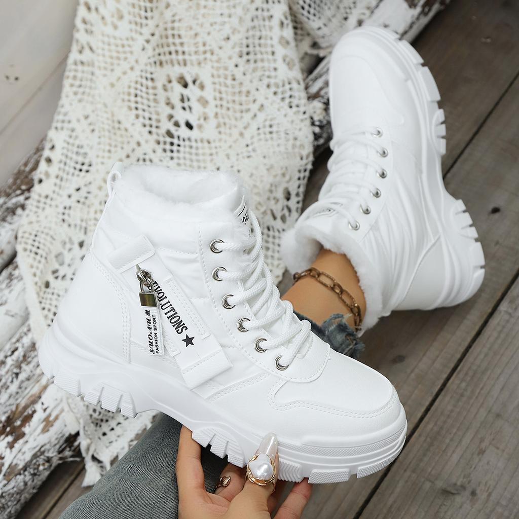 Women Ankle Boots  New Warm Plus High Top Cotton Shoes Fashion Platform Sports Shoes Waterproof Height Increased Snow Boots