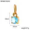 CARLIDANA Good Quality Long Lasting Color Retention Stainless Steel Gold-Plated Colorful Inlaid Transparent Zircon Pendant Charm