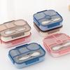 Insulated Bentos Container With 4 Sections 1100ML Microwave Safe Leak Proof Seal Portable Lunch Box For Commuters