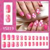 Spring Pastel Pink Floral Gold-Tipped Manicure - 24 Detachable Wearable Nails