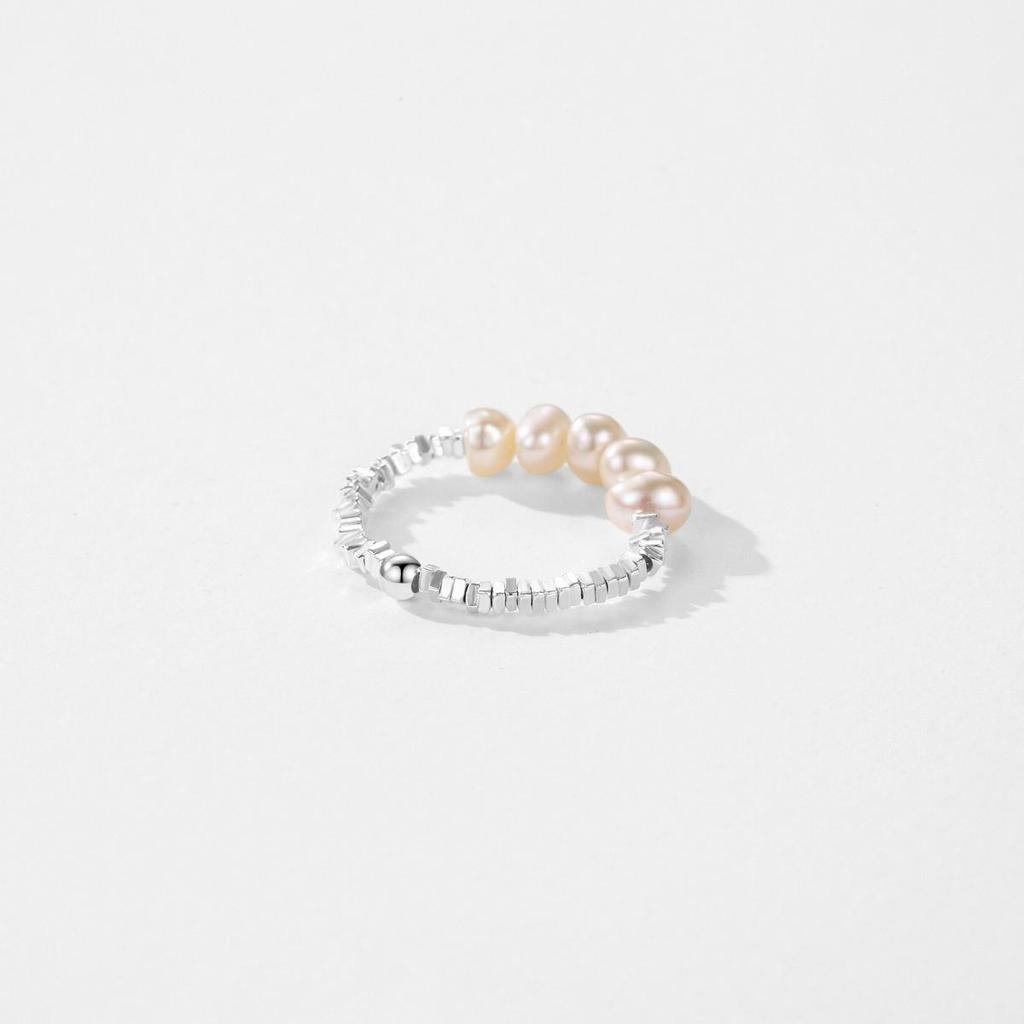 MODIAN Perle baroc rafinate din argint 925, mărime reglabilă, 6-9 inele pentru femei, bijuterii de modă geometrice fine