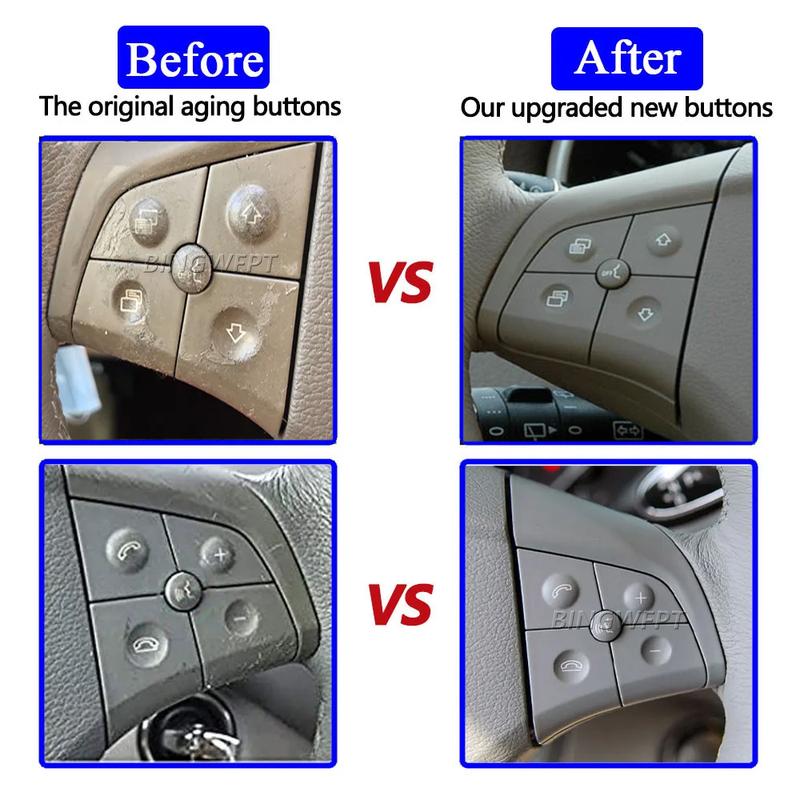 2Pcs 10 Keys Car Steering Wheel Switch Button For Benz B-Class W245 2008 2009 2010 2011 Auto Accessories