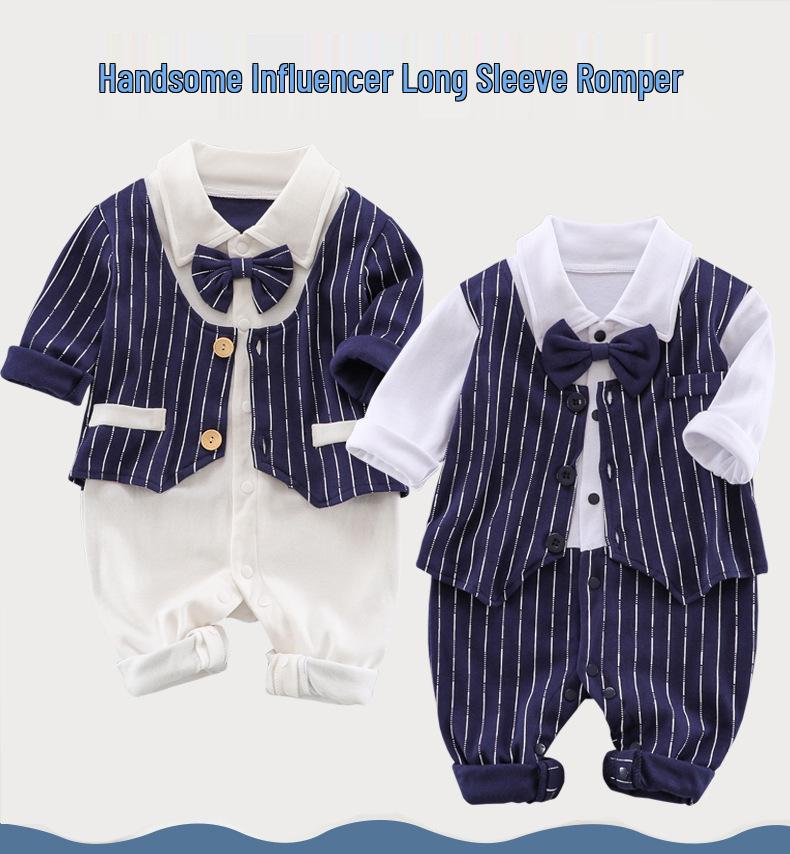 Baby Junge Langarm Strampler im koreanischen Stil - Herbst/Frühling Gentleman Body Schlafanzug